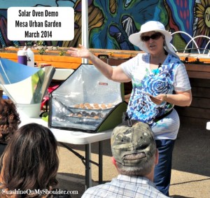 Solar Cooking Demo at Mesa Urban Garden 2014